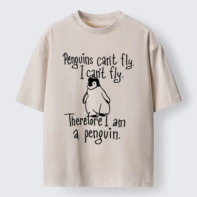 Tokyo-Tiger Silly Penguin Logic Meme Washed T-Shirt