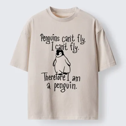Tokyo-Tiger Silly Penguin Logic Meme Washed T-Shirt
