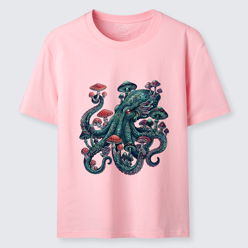 Tokyo-Tiger Octopus Covered In Mushrooms Classic T-Shirt
