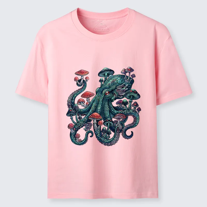 Tokyo-Tiger Octopus Covered In Mushrooms Classic T-Shirt