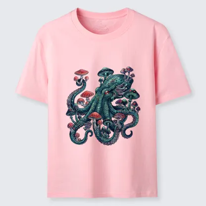 Tokyo-Tiger Octopus Covered In Mushrooms Classic T-Shirt