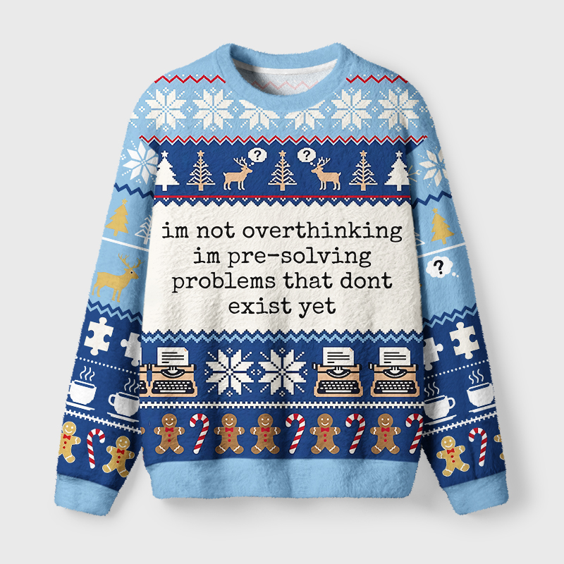 Tokyo-Tiger Anxious Future Trouble Vibe Fuzzy Christmas Ugly Sweatshirt