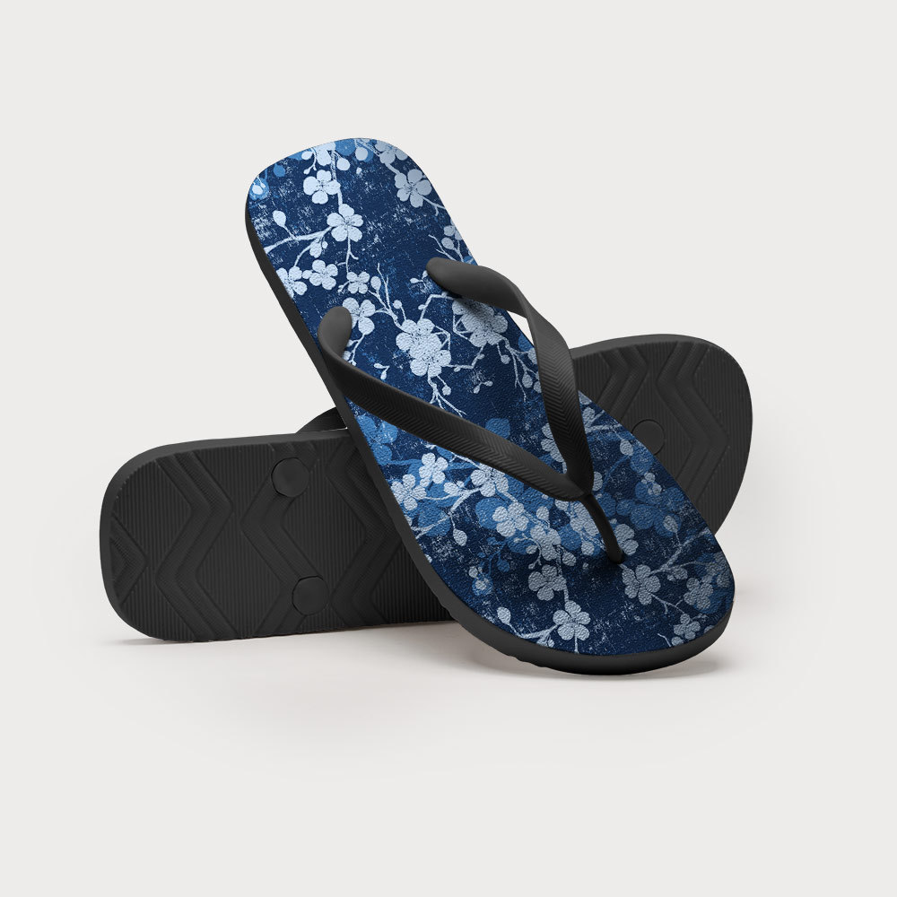 Tokyo-Tiger Midnight Blossoms Flip Flops