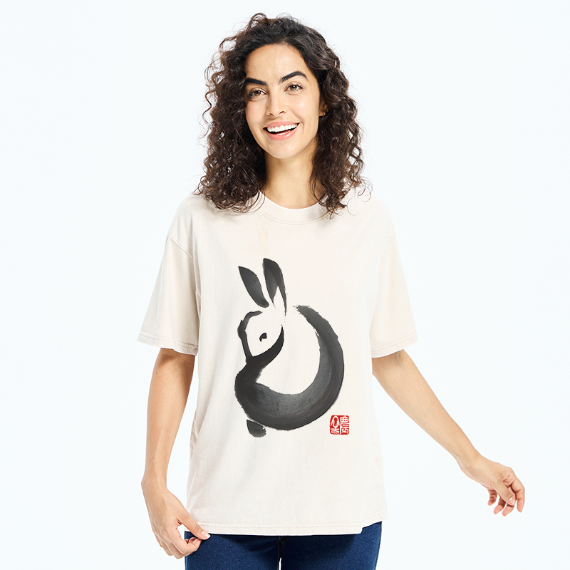 Tokyo-Tiger Ink Rabbit Washed T-Shirt