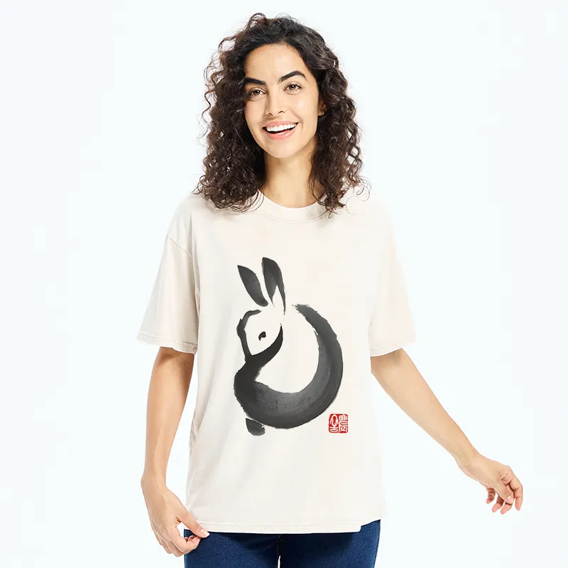 Tokyo-Tiger Ink Rabbit Washed T-Shirt