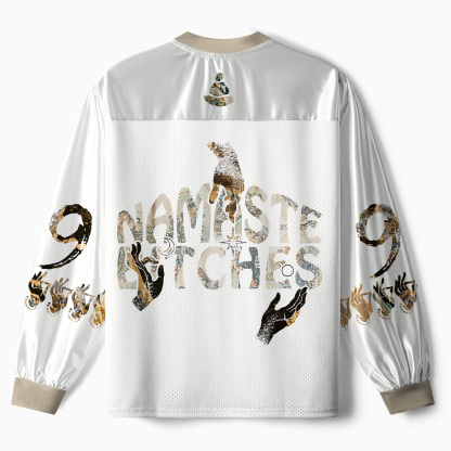 Tokyo-Tiger Funny Zen: Namaste Chaos #99 Paneled Long Sleeve Jersey