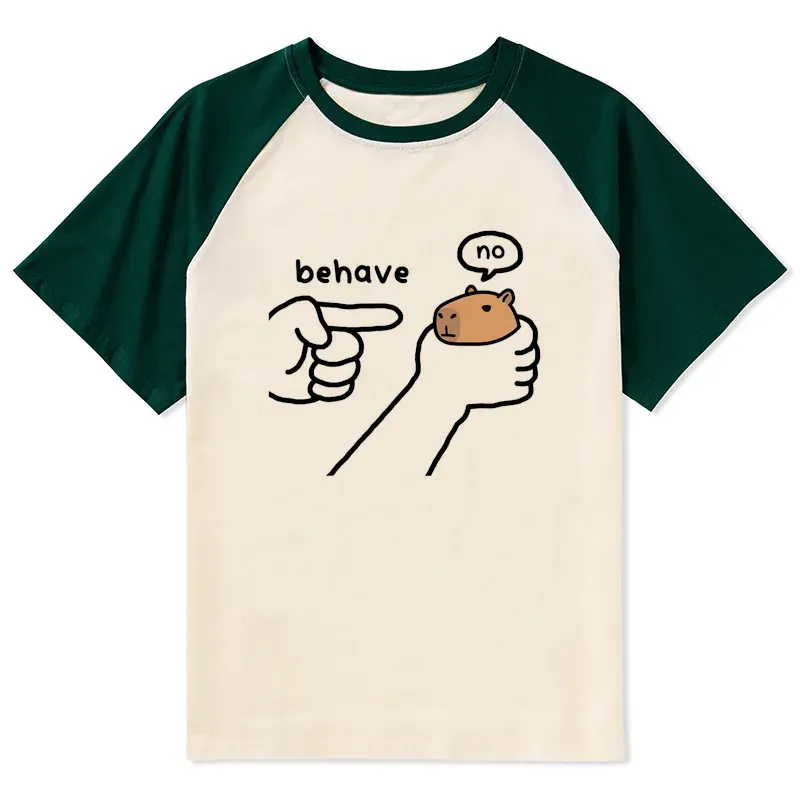 Tokyo-Tiger Dishonest Capybara Raglan T-shirt