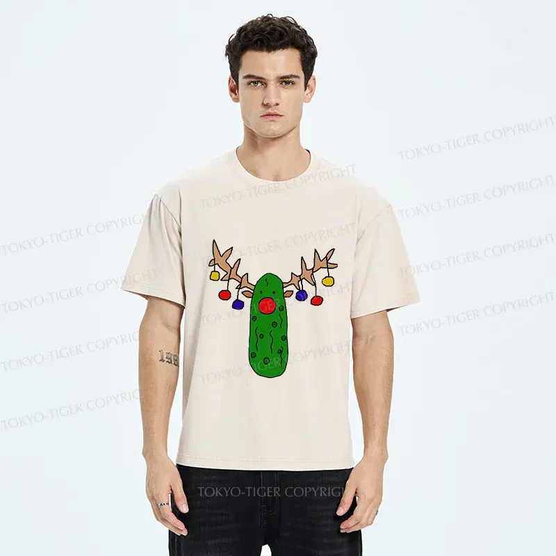Tokyo-Tiger Christmas Of Pickles Washed T-Shirt