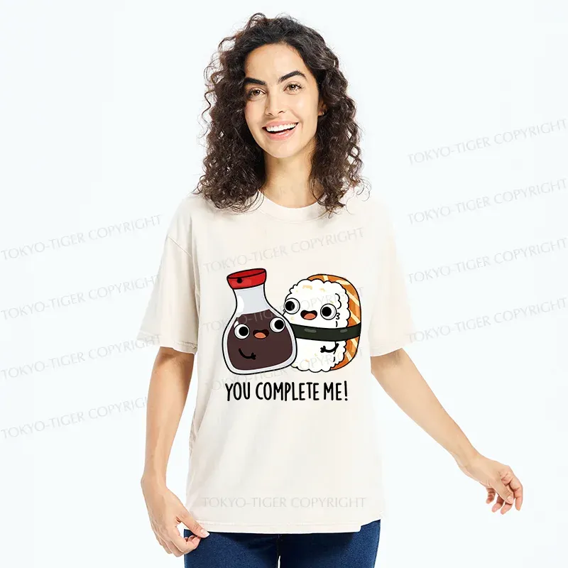 Tokyo-Tiger Soy Sauce And Sushi Washed T-Shirt