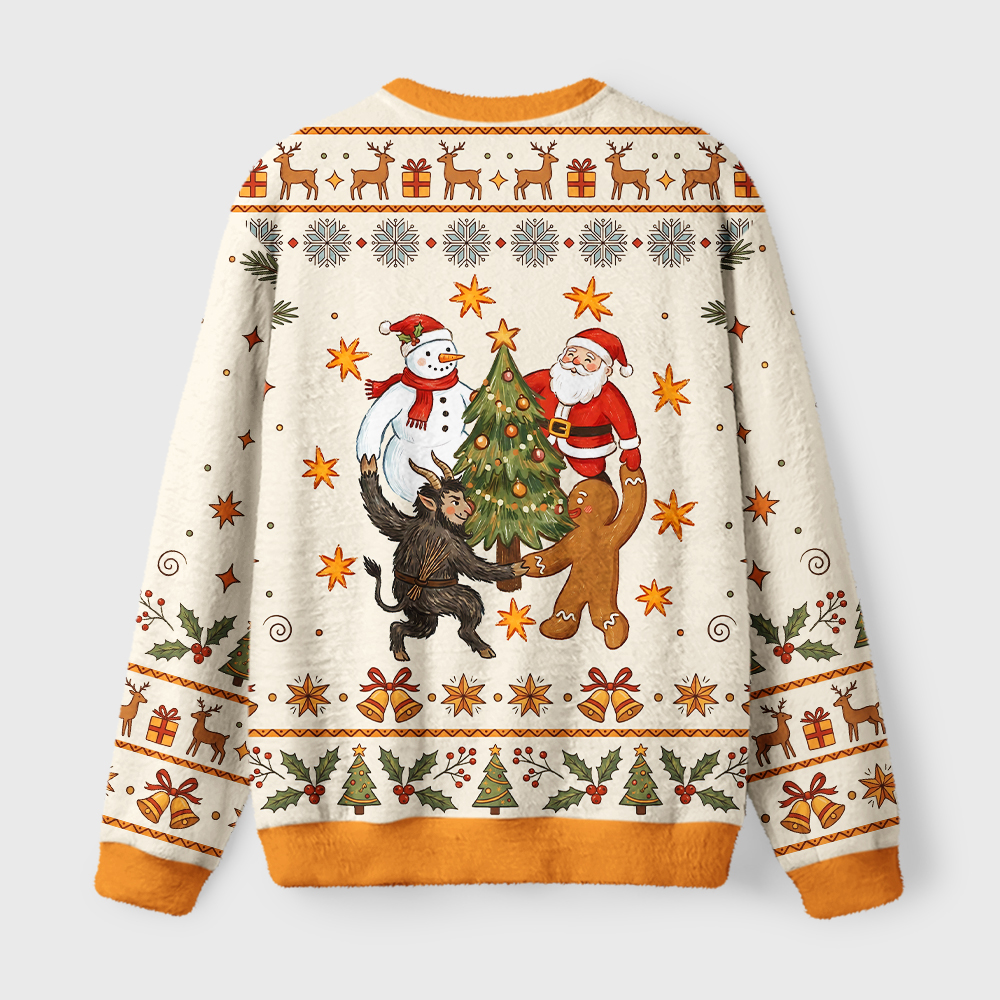 Tokyo-Tiger Christmas Party Crew Fuzzy Christmas Ugly Sweatshirt