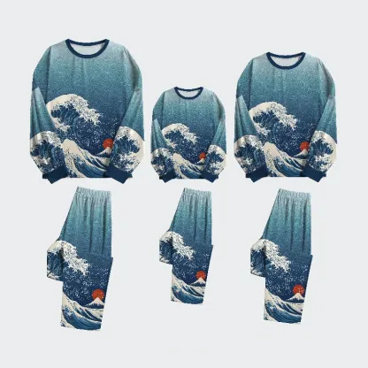 Tokyo-Tiger The Great Wave Off Fuji Family Pajama Sets