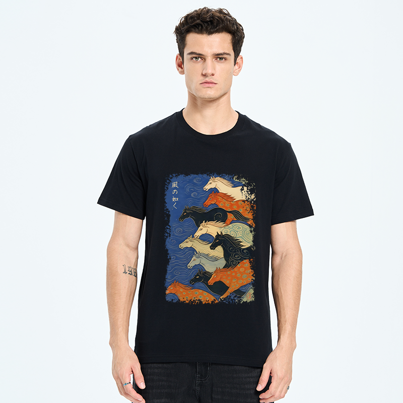 Tokyo-Tiger Vintage Japanese Running Horses Art Classic T-Shirt