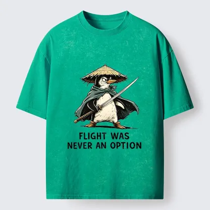 Tokyo‑Tiger Samurai Penguin Washed T‑Shirt