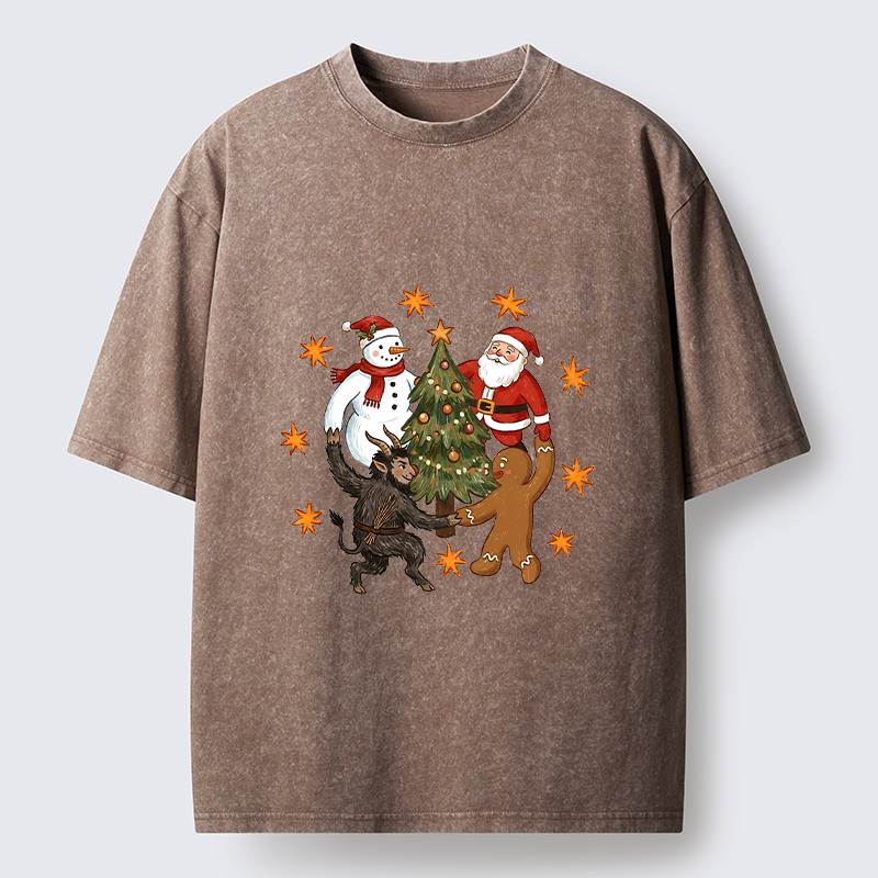 Tokyo-Tiger Christmas Party Crew Washed T-Shirt