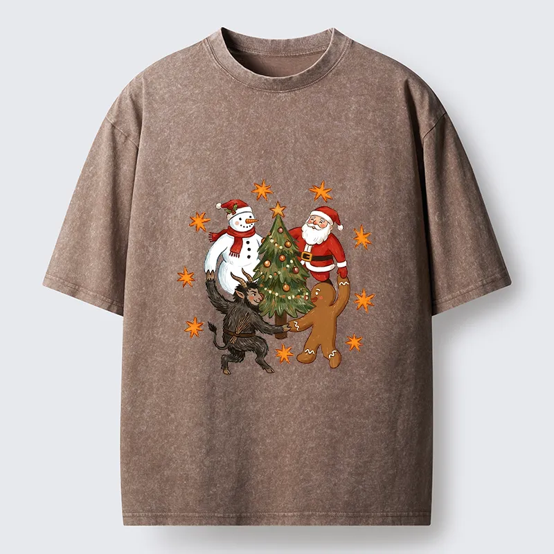 Tokyo-Tiger Christmas Party Crew Washed T-Shirt