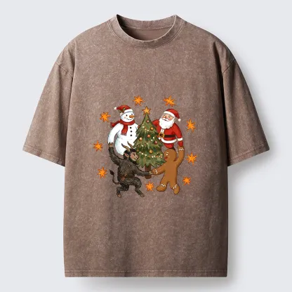 Tokyo-Tiger Christmas Party Crew Washed T-Shirt