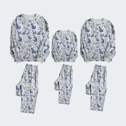 Tokyo-Tiger Floral Adorned Animals In Harmony Family Pajama Sets