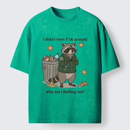 Tokyo-Tiger Funny Confused Raccoon Meme Washed T-Shirt