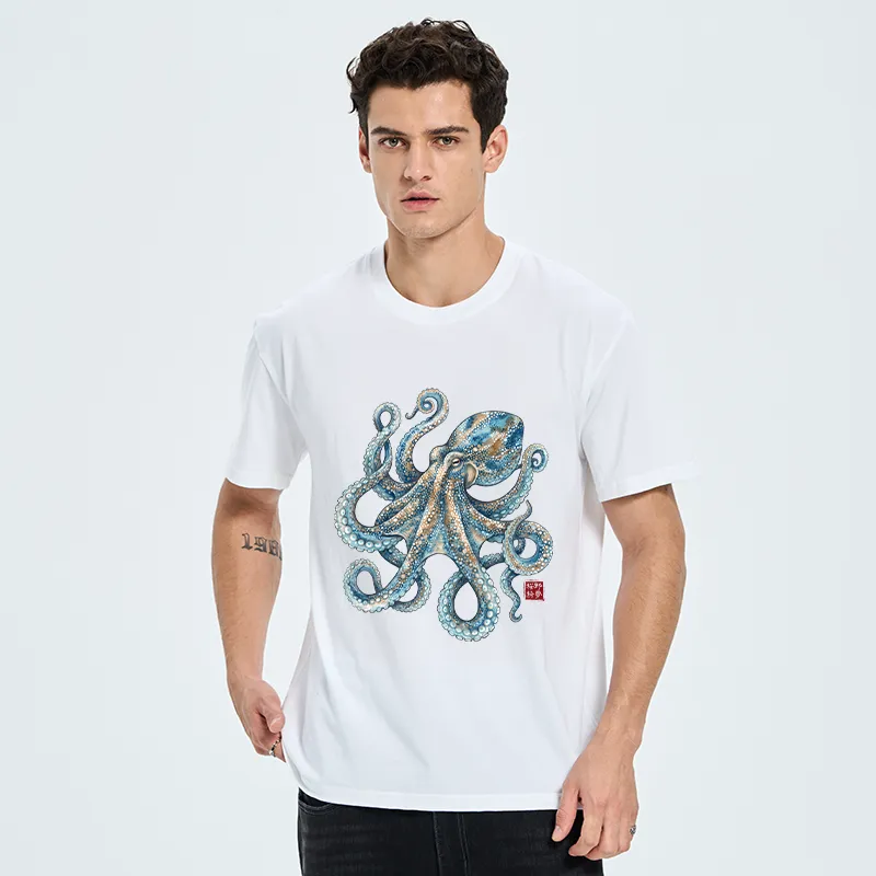 Tokyo-Tiger Ocean Octopus Art Classic T-Shirt