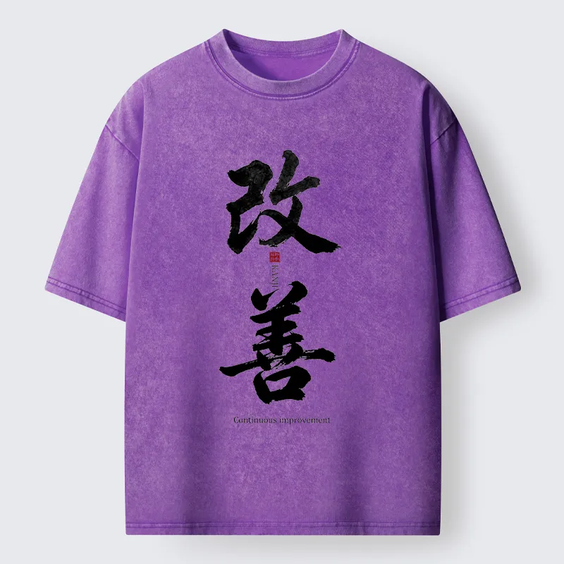 Tokyo‑Tiger Kaizen Kanji Art Graphic Washed T‑Shirt Sale