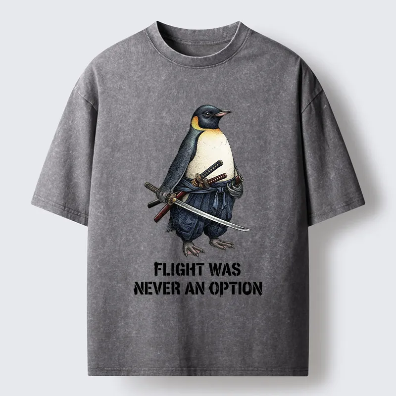 Tokyo-Tiger Funny Warrior Penguin With Sword Meme Washed T-Shirt