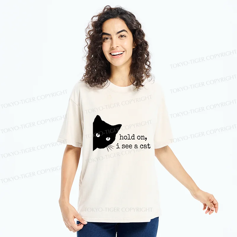 Tokyo-Tiger I Am Attracted To Cats Washed T-Shirt