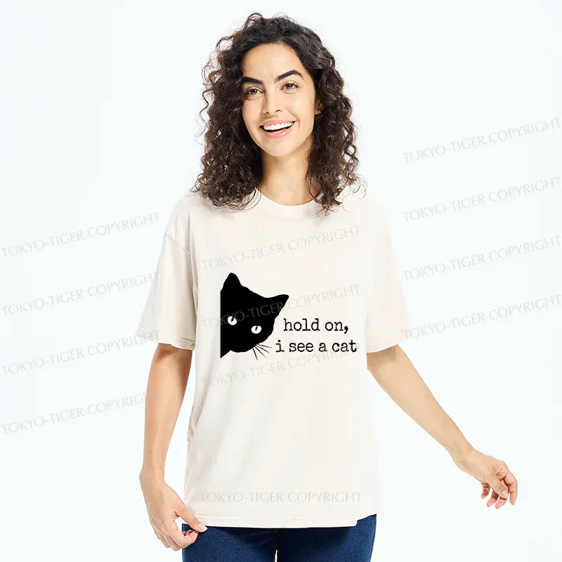 Tokyo-Tiger I Am Attracted To Cats Washed T-Shirt