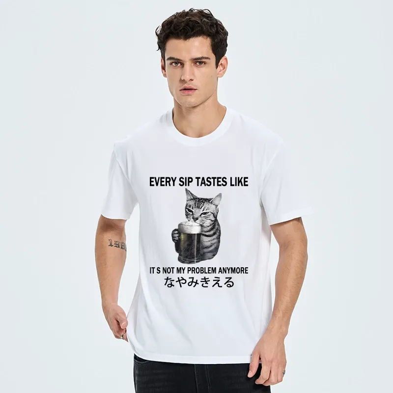 Tokyo-Tiger Chill Beer Cat Relax Graphic Classic T-Shirt