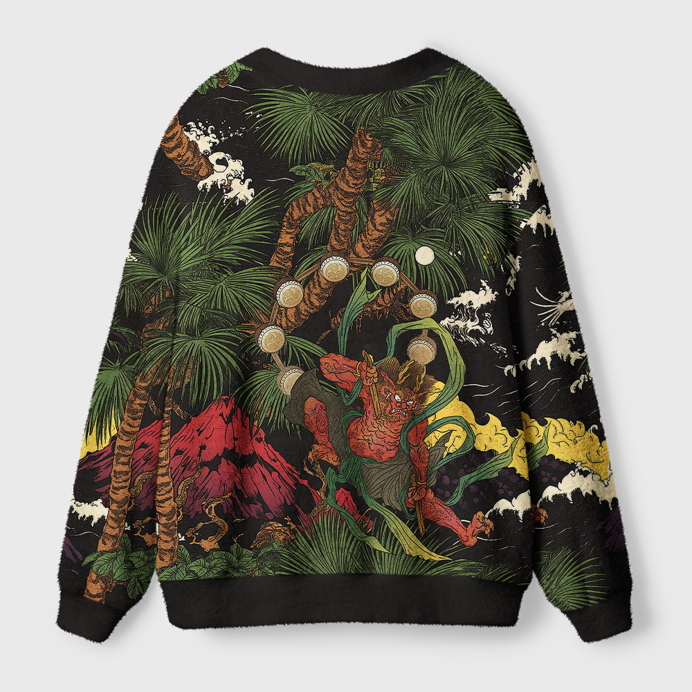 Tokyo-Tiger Japanese Yokai Ugly Cardigan Sweater