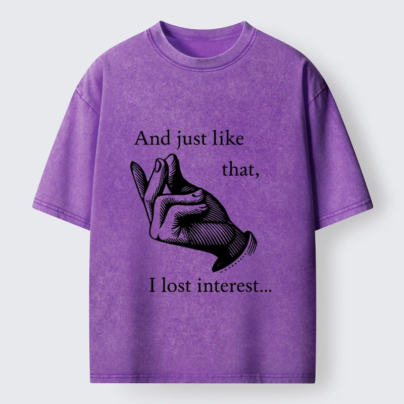 Tokyo‑Tiger Funny Lose Interest Washed T‑Shirt