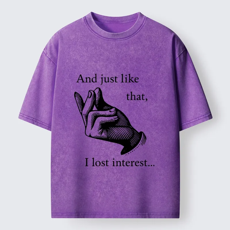 Tokyo‑Tiger Funny Lose Interest Washed T‑Shirt