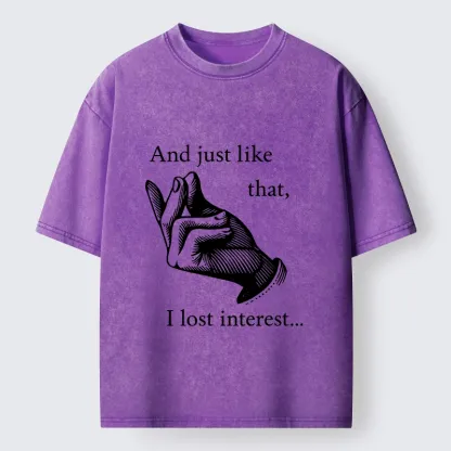 Tokyo‑Tiger Funny Lose Interest Washed T‑Shirt