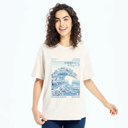 Tokyo-Tiger Crystal Great Wave Art Washed T-Shirt