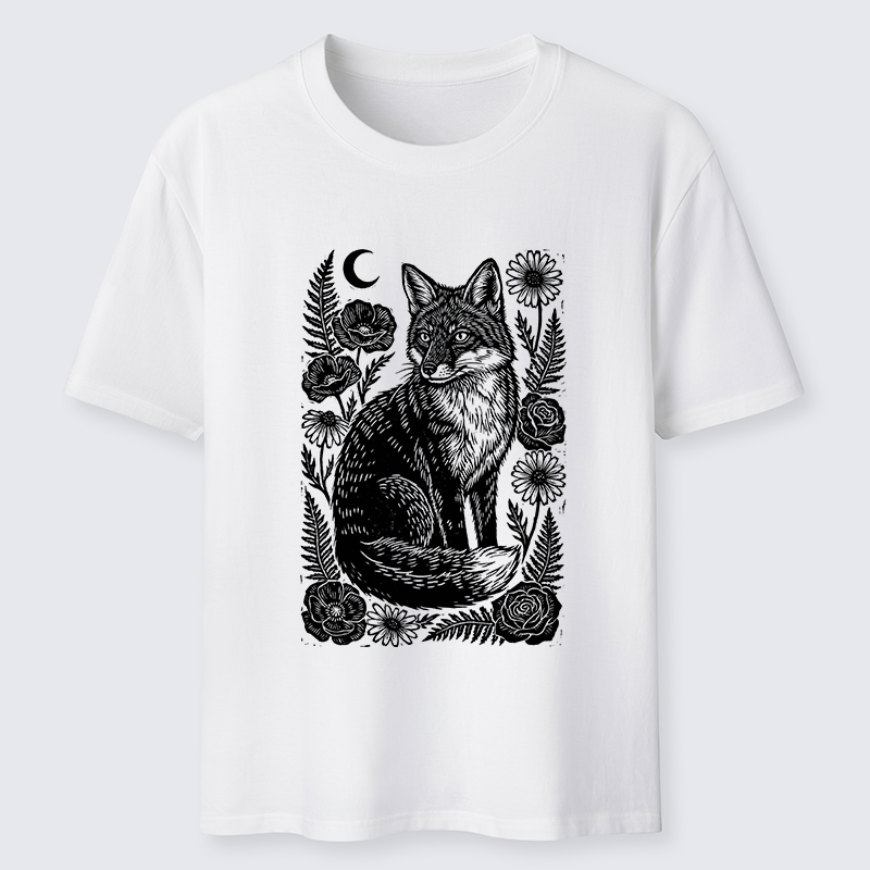 Tokyo-Tiger Wild Fox Floral Vibe Classic T-Shirt