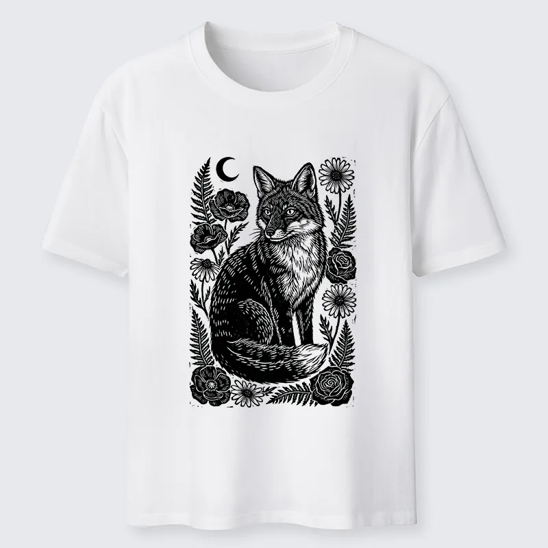Tokyo-Tiger Wild Fox Floral Vibe Classic T-Shirt