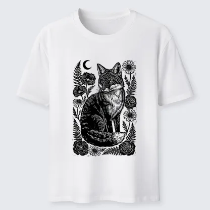 Tokyo-Tiger Wild Fox Floral Vibe Classic T-Shirt