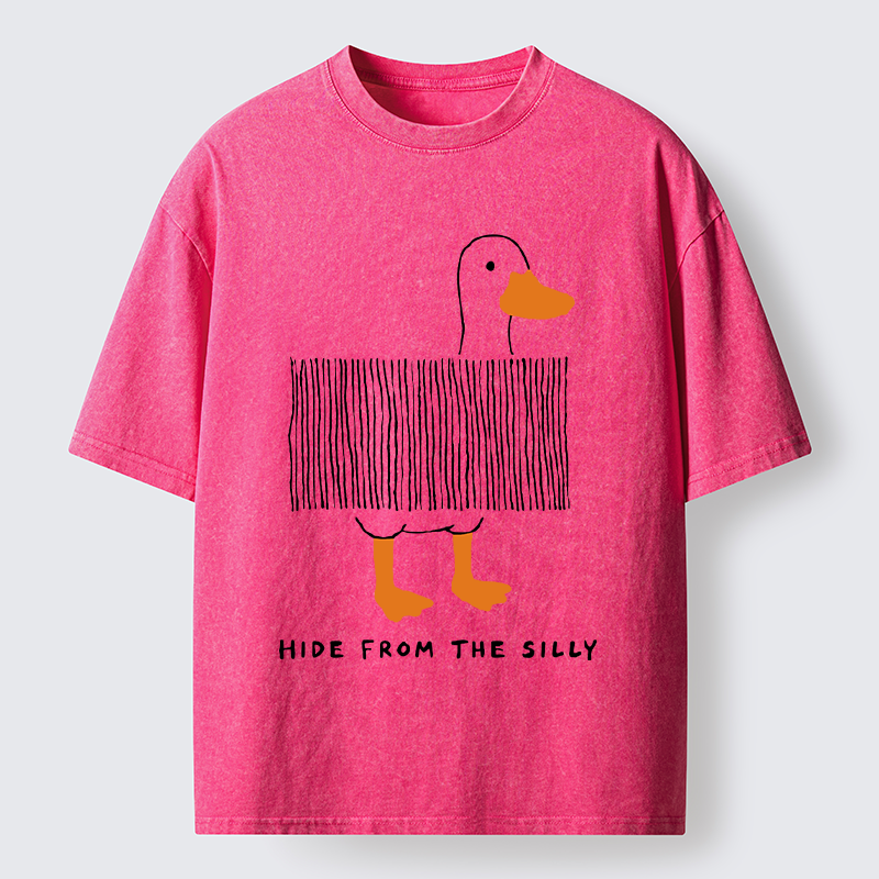 Tokyo-Tiger Funny Hiding Goose Meme Washed T-Shirt