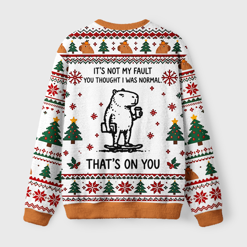 Tokyo-Tiger Funny Honest Skate Capybara Meme Fuzzy Christmas Ugly Sweatshirt