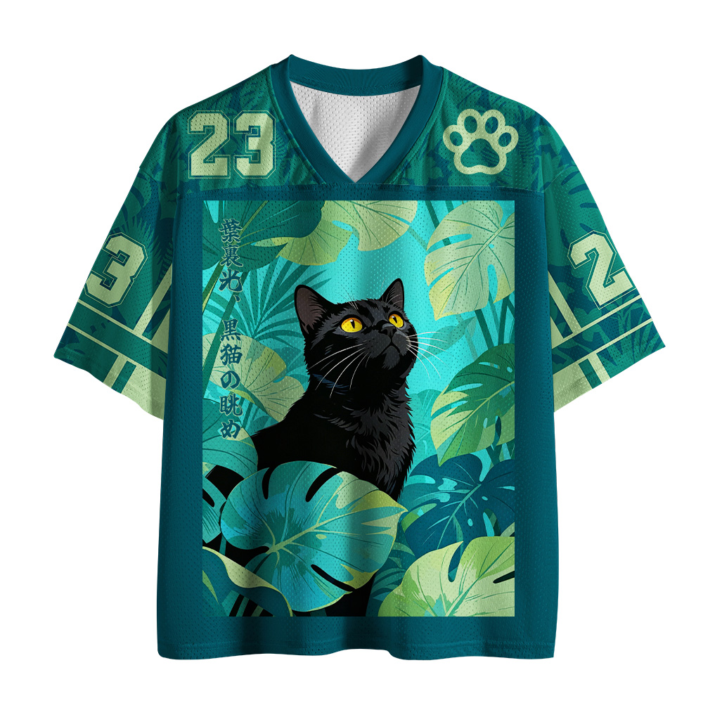 Tokyo-Tiger Black Cat Forest Mesh Jersey