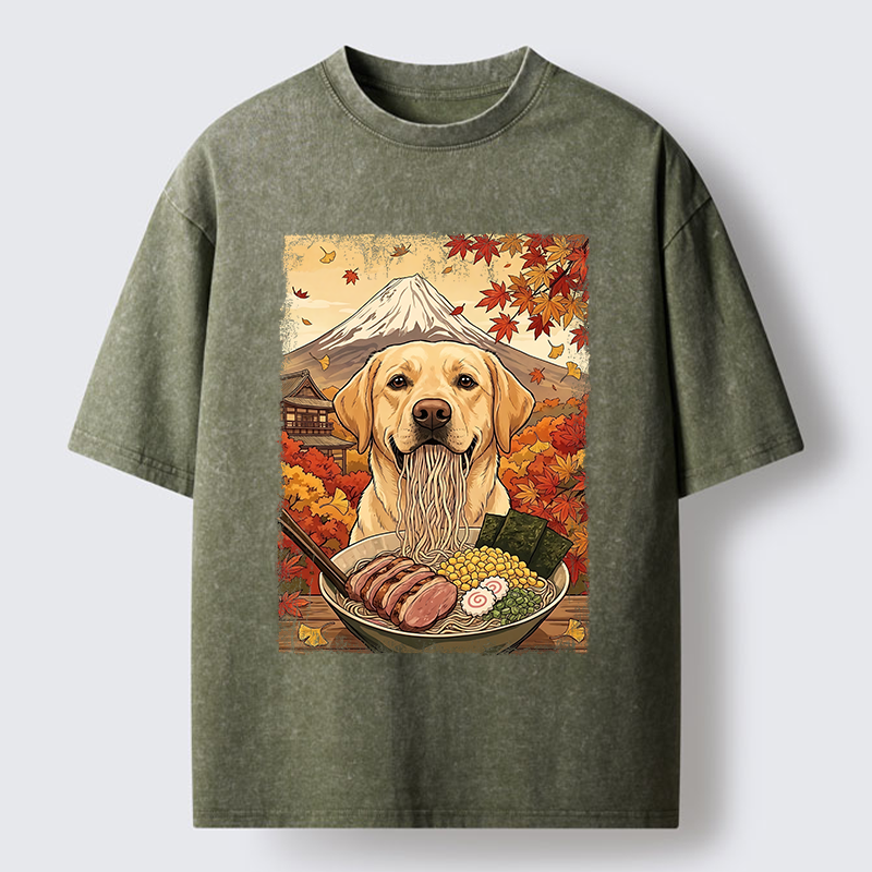 Tokyo-Tiger Ramen Dog Feast Washed T-Shirt