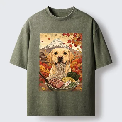 Tokyo-Tiger Ramen Dog Feast Washed T-Shirt