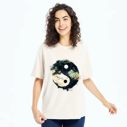 Tokyo-Tiger Yin Yang Tree Nature Washed T-Shirt