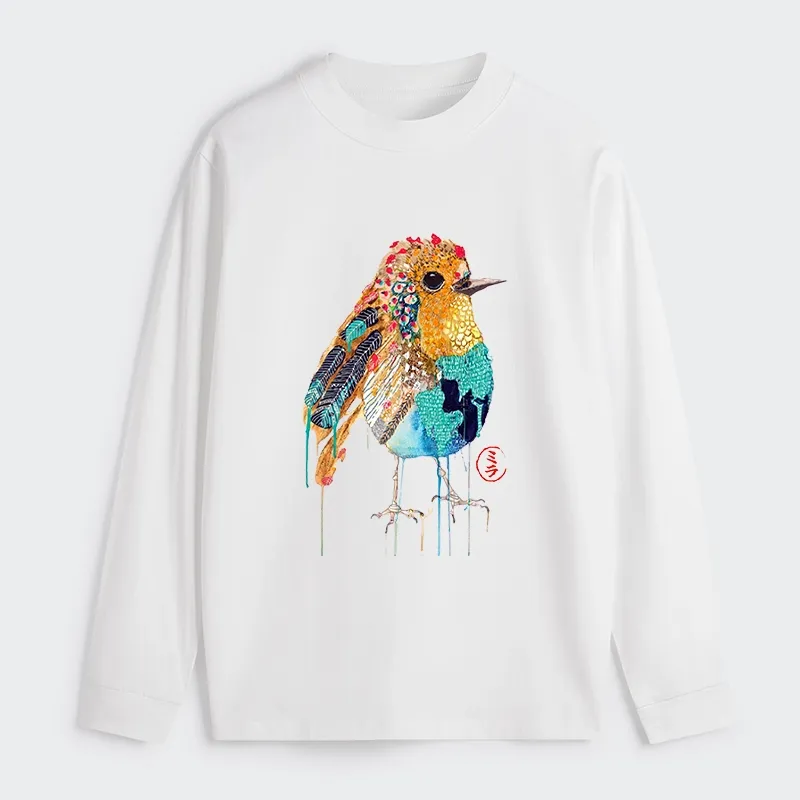 Tokyo‑Tiger Sparkly Wild Bird Classic Long Sleeve T-Shirt