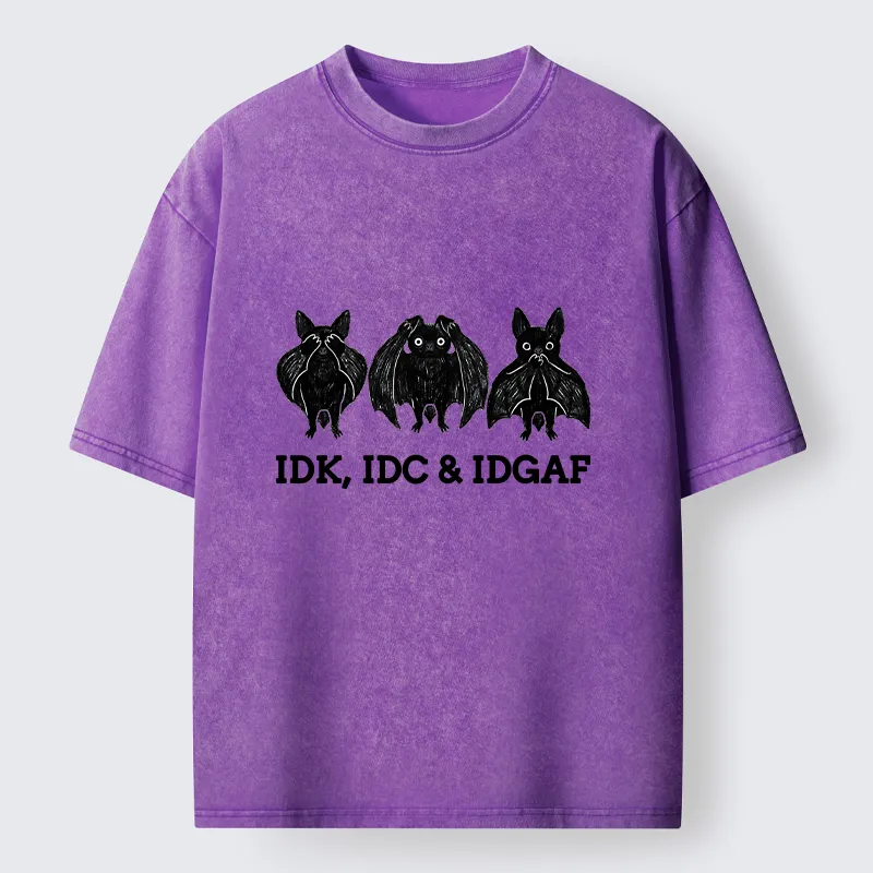 Tokyo-Tiger Three Wise Bats Funny Meme Washed T-Shirt