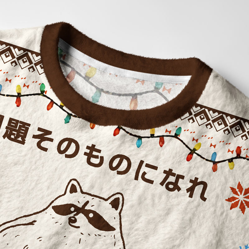 Tokyo-Tiger Be The Whole Problem Funny Fuzzy Christmas Ugly Sweatshirt