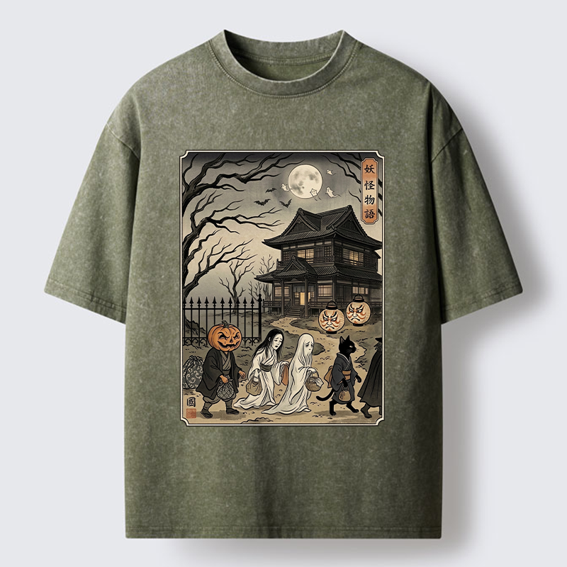 Tokyo-Tiger Vintage Yokai Art Washed T-Shirt