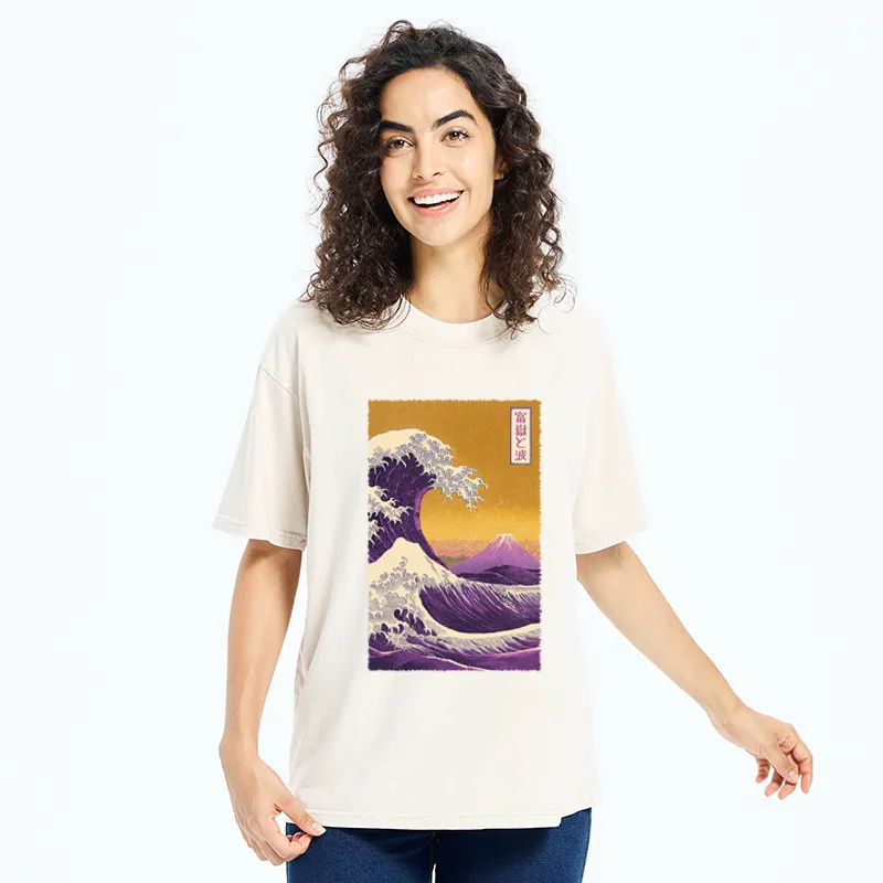 Tokyo-Tiger Raging Waves Washed T-Shirt