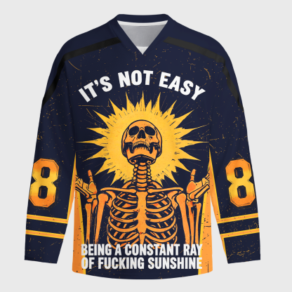 Tokyo-Tiger Shining Funny Skeleton Long-Sleeve Hockey Jersey