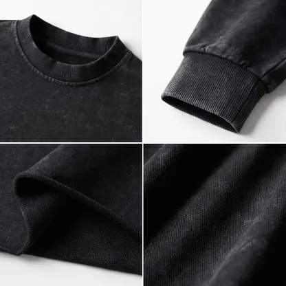 Tokyo-Tiger Japanese Zen Lotus Washed Crop Sweatshirt