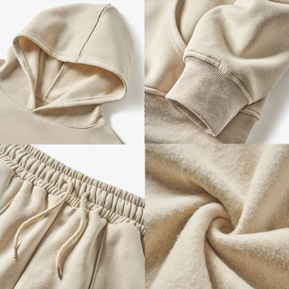 Tokyo-Tiger Woodcut Bunny Fleece Lined Hoodie Set